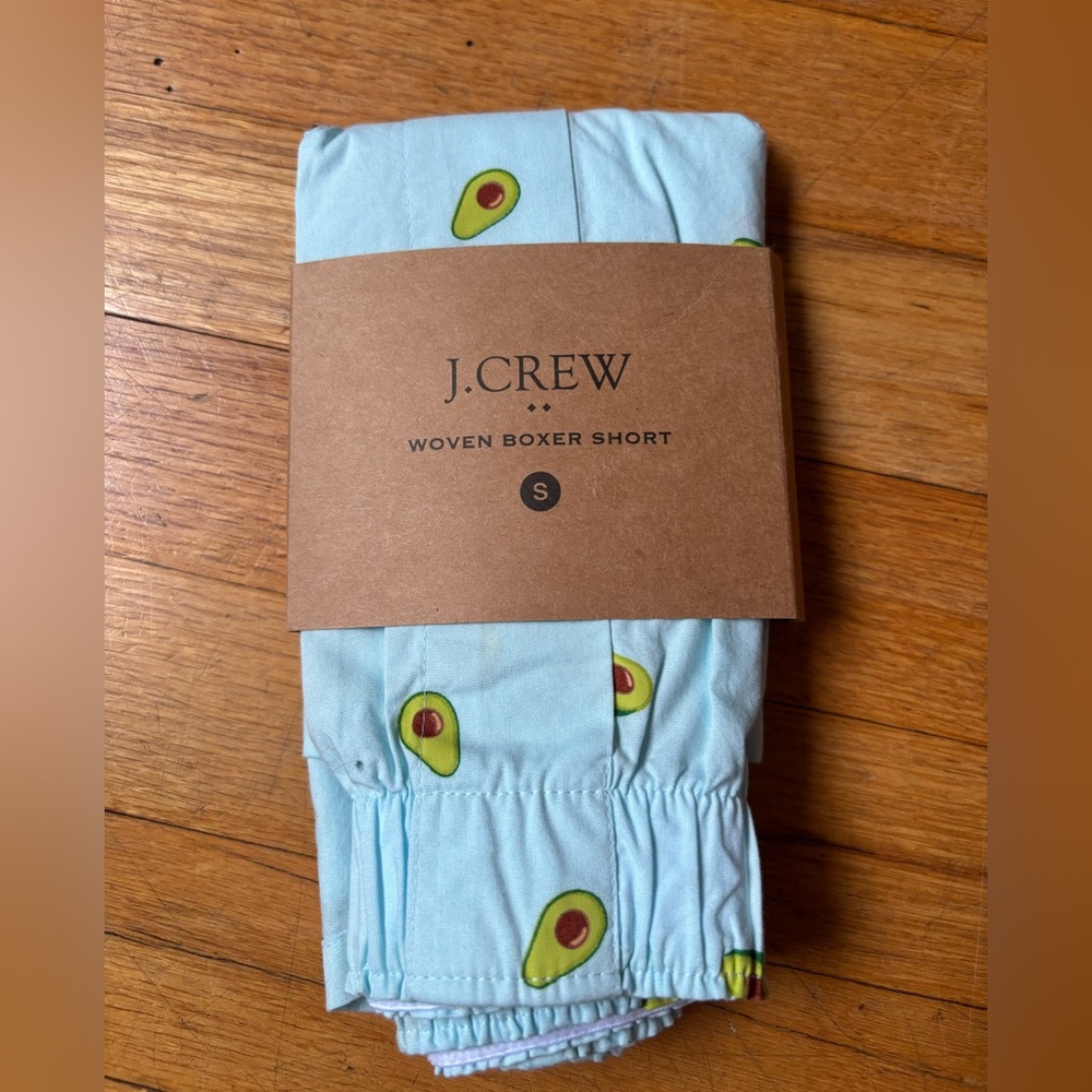 NWT J.Crew Men Avocado Print One Woven Boxer Shorts 100% Cotton Size S